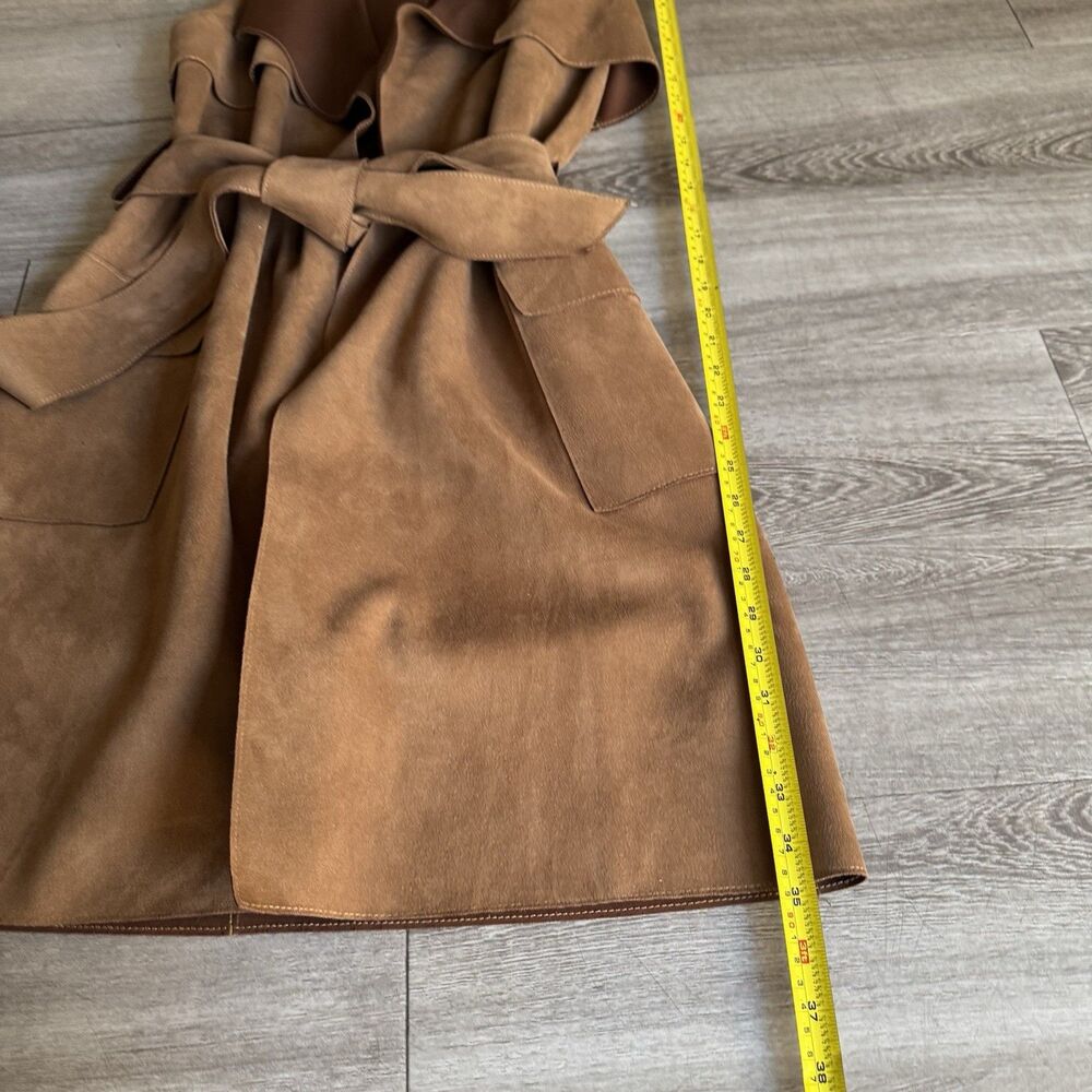 Love Token Long Trench Vest Waistcoat Sleeveless Duster Size XS Microsuede - Picture 10 of 16